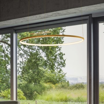 Ideal Lux - LED Lustr na lanku ORACLE SLIM LED/53W/230V 4000K CRI 90 pr. 90 cm zlatá