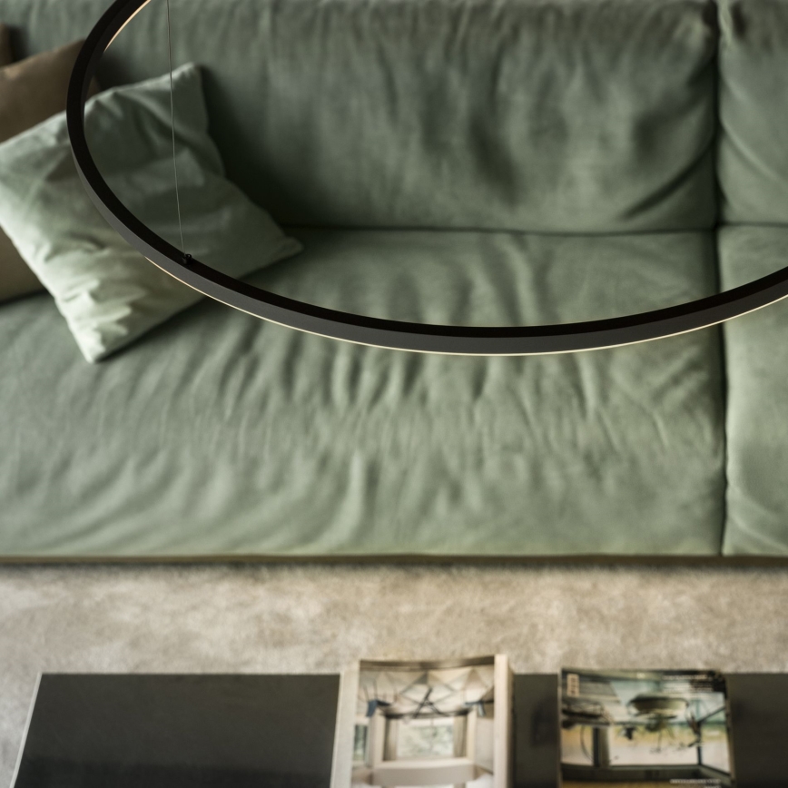 Ideal Lux - LED Lustr na lanku ORACLE SLIM LED/53W/230V 4000K CRI 90 pr. 90 cm černá