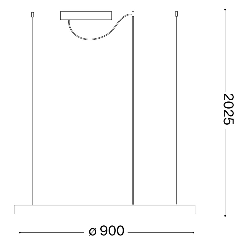 Ideal Lux - LED Lustr na lanku ORACLE SLIM LED/53W/230V 4000K CRI 90 pr. 90 cm zlatá