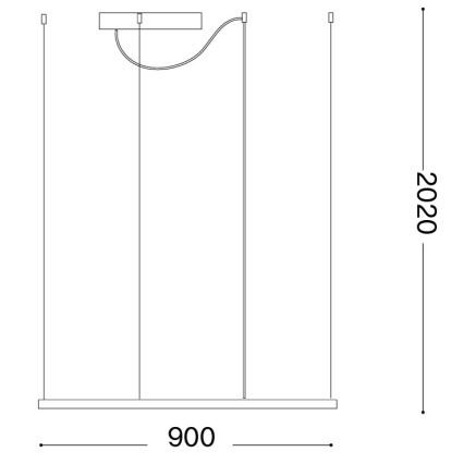 Ideal Lux - LED Lustr na lanku ORACLE SLIM LED/53W/230V 3000K CRI 90 90x90 cm zlatá