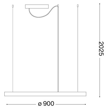 Ideal Lux - LED Lustr na lanku ORACLE SLIM LED/53W/230V 3000K CRI 90 pr. 90 cm zlatá