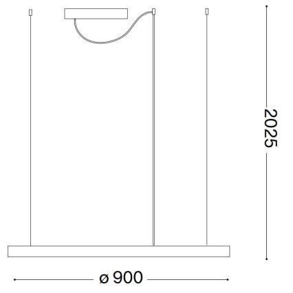 Ideal Lux - LED Lustr na lanku ORACLE SLIM LED/55W/230V 4000K pr. 90 cm bílá