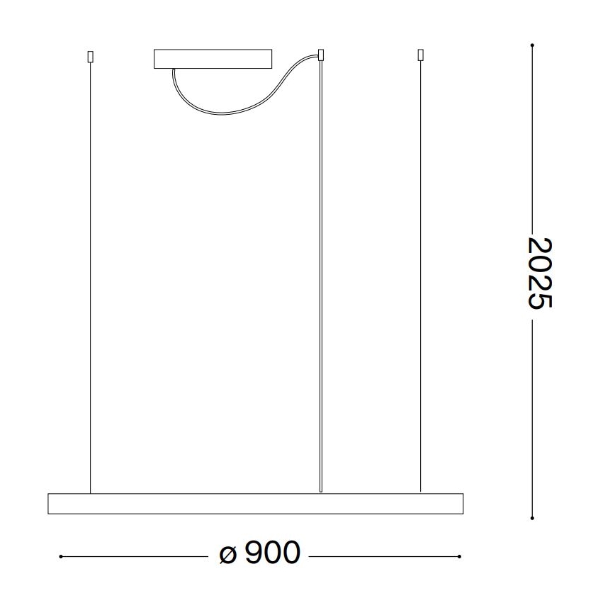 Ideal Lux - LED Lustr na lanku ORACLE SLIM LED/55W/230V 4000K pr. 90 cm černá