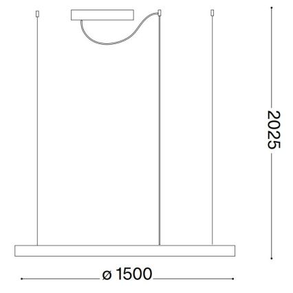 Ideal Lux - LED Stmívatelný lustr na lanku ORACLE SLIM LED/76W/230V 3000K pr. 150 cm černá