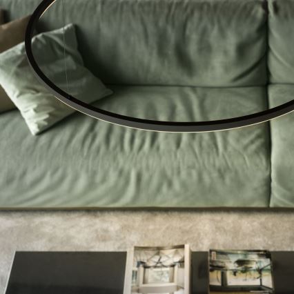 Ideal Lux - LED Stmívatelný lustr na lanku ORACLE SLIM LED/77W/230V 3000K CRI 90 pr. 150 cm černá