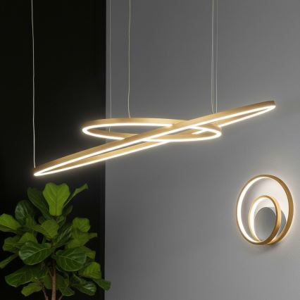 Ideal Lux - LED Lustr na lanku ORACLE SLIM LED/81W/230V 3000K CRI 90 pr. 150 cm zlatá