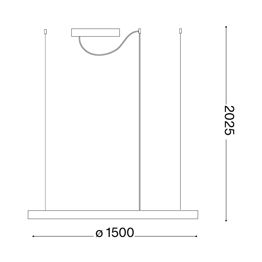 Ideal Lux - LED Lustr na lanku ORACLE SLIM LED/81W/230V 3000K CRI 90 pr. 150 cm zlatá