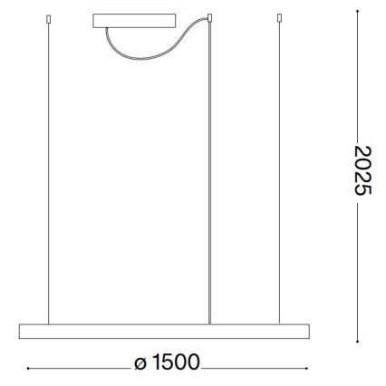 Ideal Lux - LED Lustr na lanku ORACLE SLIM LED/83W/230V 2700K CRI 90 pr. 150 cm bílá