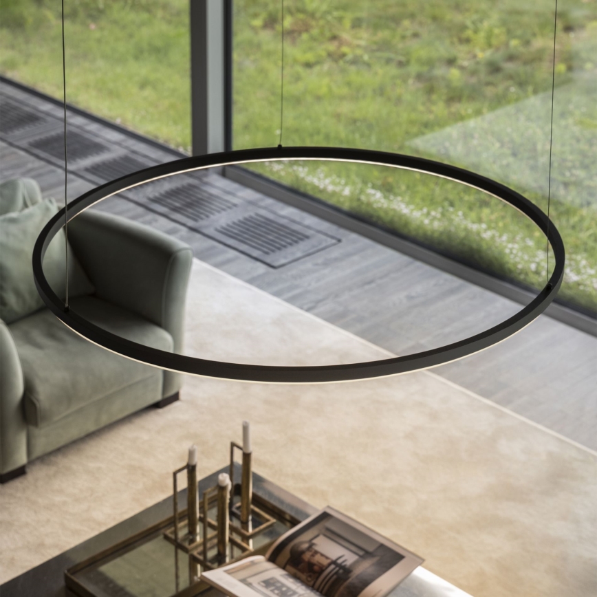 Ideal Lux - LED Lustr na lanku ORACLE SLIM LED/83W/230V 4000K CRI 90 pr. 150 cm černá