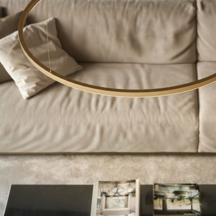 Ideal Lux - LED Lustr na lanku ORACLE SLIM LED/83W/230V 4000K pr. 150 cm zlatá