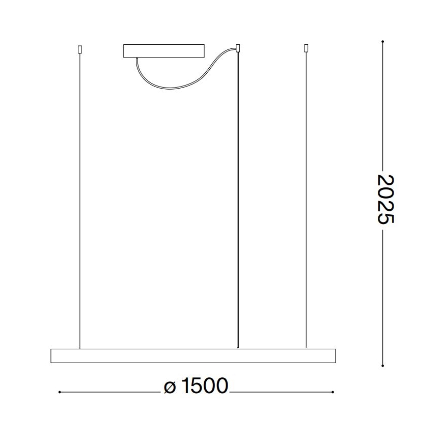 Ideal Lux - LED Lustr na lanku ORACLE SLIM LED/89W/230V 4000K pr. 150 cm černá