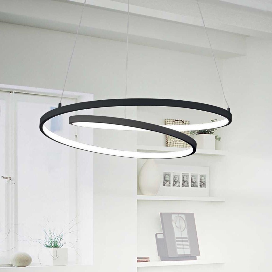 Ideal Lux - LED Lustr na lanku OZ LED/52W/230V pr. 80 cm CRI 90 černá
