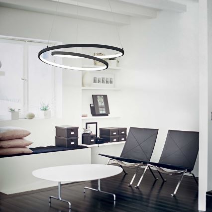 Ideal Lux - LED Lustr na lanku OZ LED/52W/230V pr. 80 cm CRI 90 černá
