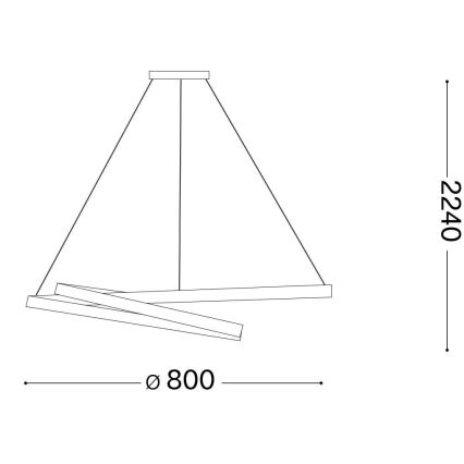 Ideal Lux - LED Lustr na lanku OZ LED/52W/230V pr. 80 cm CRI 90 černá