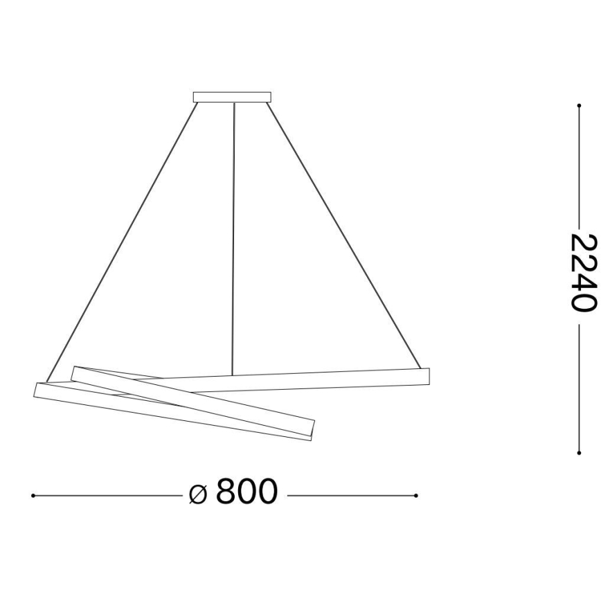 Ideal Lux - LED Lustr na lanku OZ LED/52W/230V pr. 80 cm CRI 90 černá