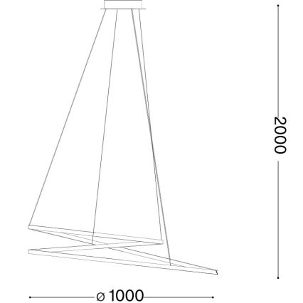 Ideal Lux - LED Lustr na lanku OZ LED/75W/230V pr. 100 cm CRI 90 zlatá