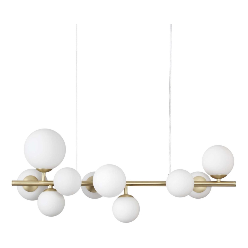 Ideal Lux - LED Lustr na lanku PERLAGE 10xG9/3W/230V 81 cm zlatá/bílá