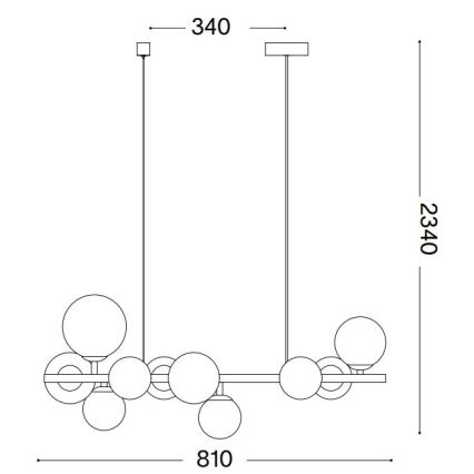 Ideal Lux - LED Lustr na lanku PERLAGE 10xG9/3W/230V 81 cm zlatá/kouřová