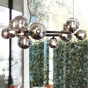 Ideal Lux - LED Lustr na lanku PERLAGE 11xG9/3W/230V pr. 73 cm černá/kouřová