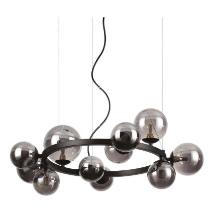 Ideal Lux - LED Lustr na lanku PERLAGE 11xG9/3W/230V pr. 73 cm černá/kouřová