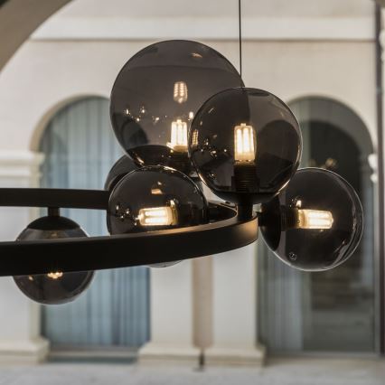 Ideal Lux - LED Lustr na lanku PERLAGE 11xG9/3W/230V pr. 73 cm černá/kouřová