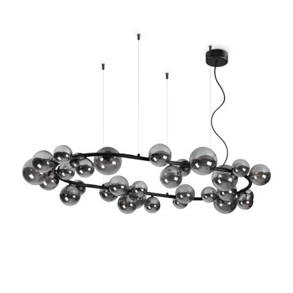 Ideal Lux - LED Lustr na lanku PERLAGE 30xG9/3W/230V 143 cm černá/kouřová