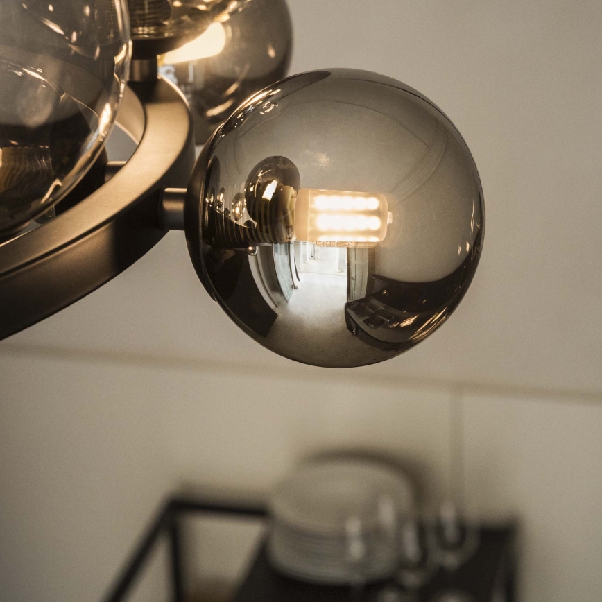 Ideal Lux - LED Lustr na lanku PERLAGE 30xG9/3W/230V 143 cm černá/kouřová černá