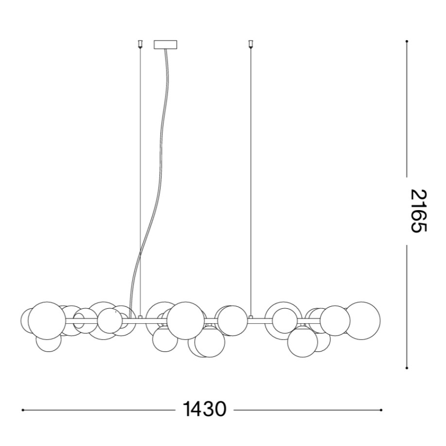 Ideal Lux - LED Lustr na lanku PERLAGE 30xG9/3W/230V 143 cm zlatá/bílá