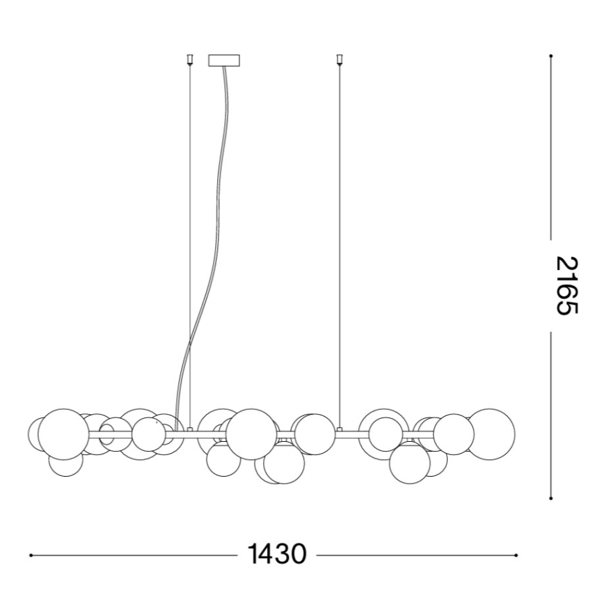 Ideal Lux - LED Lustr na lanku PERLAGE 30xG9/3W/230V 143 cm zlatá/kouřová béžová