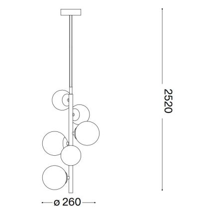 Ideal Lux - LED Lustr na lanku PERLAGE 6xG9/3W/230V pr. 26 cm černá/kouřová