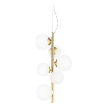 Ideal Lux - LED Lustr na lanku PERLAGE 6xG9/3W/230V pr. 26 cm zlatá/bílá