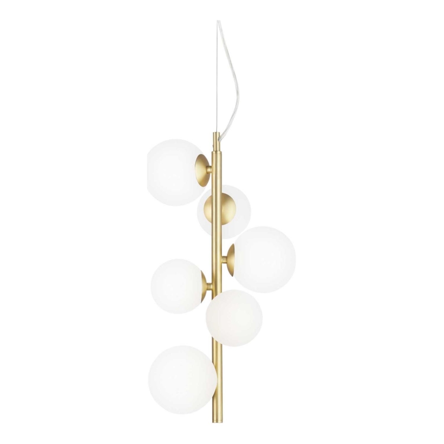 Ideal Lux - LED Lustr na lanku PERLAGE 6xG9/3W/230V pr. 26 cm zlatá/bílá