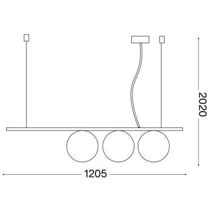 Ideal Lux - LED Lustr na lanku PERLINE 3xG9/3W/230V černá