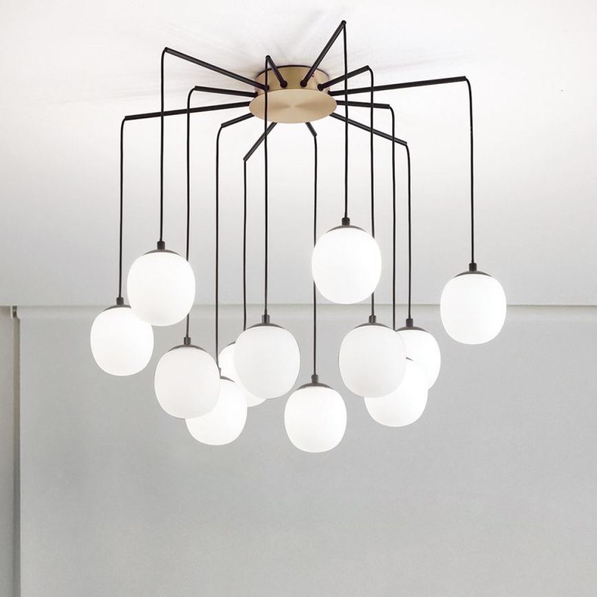 Ideal Lux - LED Lustr na lanku RHAPSODY 12xG9/3W/230V mosaz