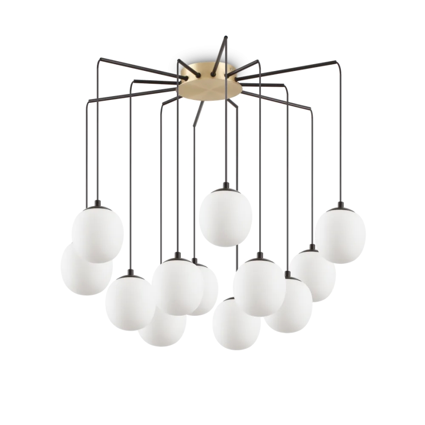 Ideal Lux - LED Lustr na lanku RHAPSODY 12xG9/3W/230V mosaz