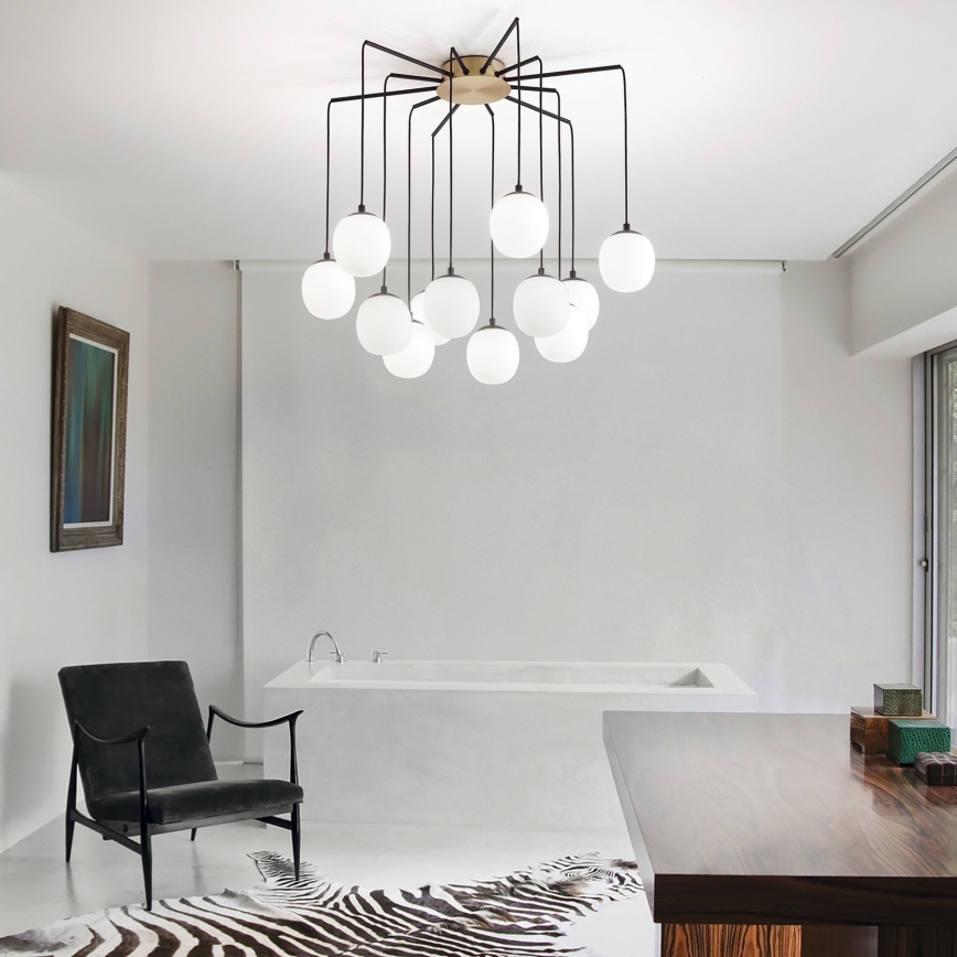 Ideal Lux - LED Lustr na lanku RHAPSODY 12xG9/3W/230V mosaz