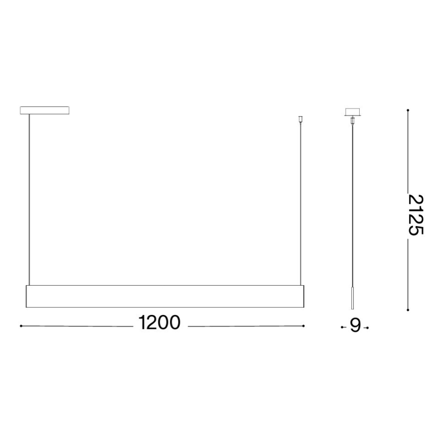 Ideal Lux - LED Lustr na lanku STEEL LED/24W/230V 3000K CRI 90 120 cm černá