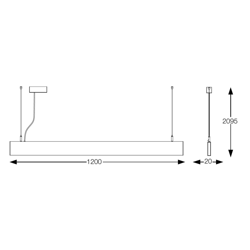 Ideal Lux - LED Lustr na lanku STEEL LED/29W/230V 3000K CRI 90 120 cm bílá