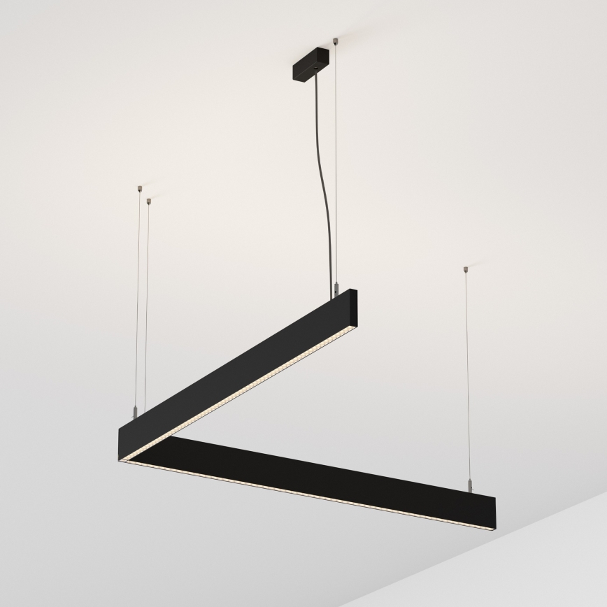 Ideal Lux - LED Lustr na lanku STEEL LED/29W/230V 3000K CRI 90 120 cm černá