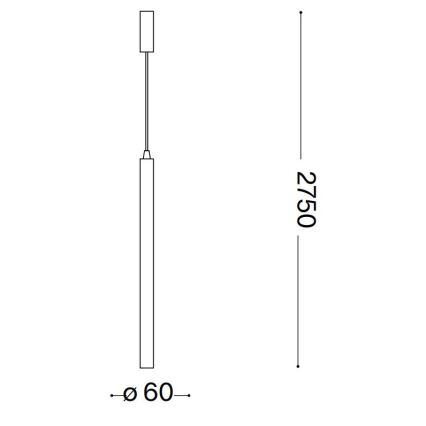 Ideal Lux - LED Lustr na lanku ULTRATHIN LED/11,5W/230V CRI 90 mosaz