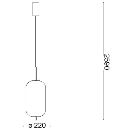 Ideal Lux - LED Lustr na lanku UMILE LED/20W/230V pr. 22 cm CRI 90 mosaz/bílá