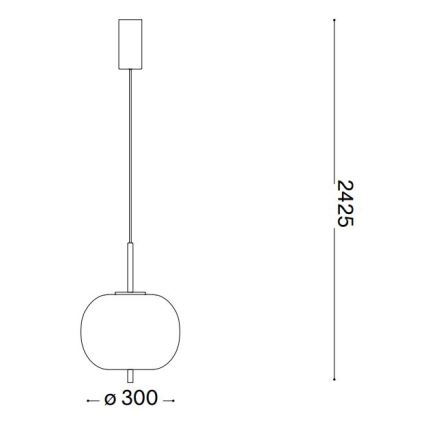 Ideal Lux - LED Lustr na lanku UMILE LED/20W/230V pr. 30 cm CRI 90 mosaz/bílá