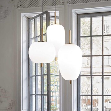 Ideal Lux - LED Lustr na lanku UMILE LED/55W/230V pr. 63 cm CRI 90 mosaz/bílá
