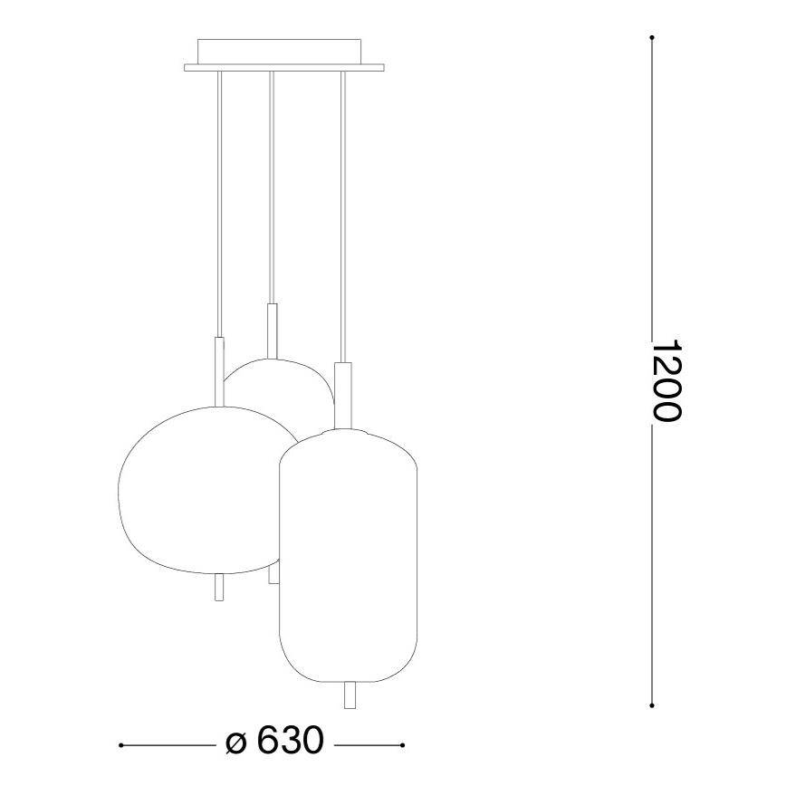 Ideal Lux - LED Lustr na lanku UMILE LED/55W/230V pr. 63 cm CRI 90 mosaz/bílá
