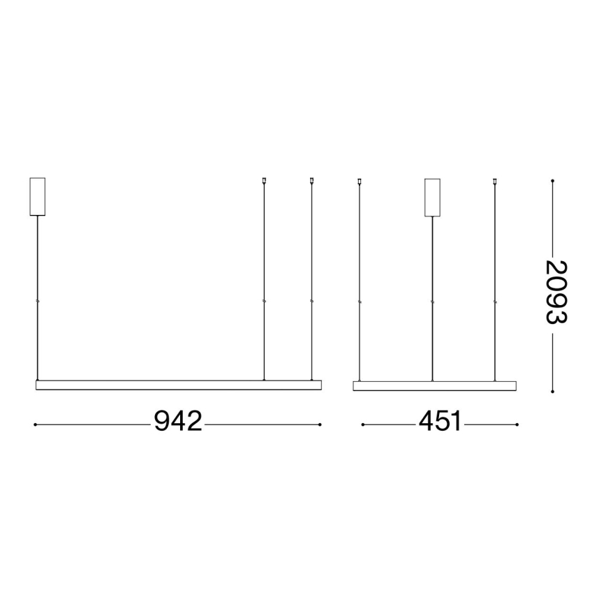 Ideal Lux - LED Lustr na lanku WAVES LED/37W/230V CRI 90 mosaz
