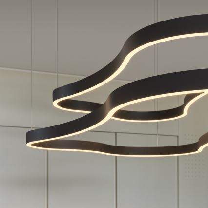 Ideal Lux - LED Lustr na lanku WAVES LED/45W/230V CRI 90 černá