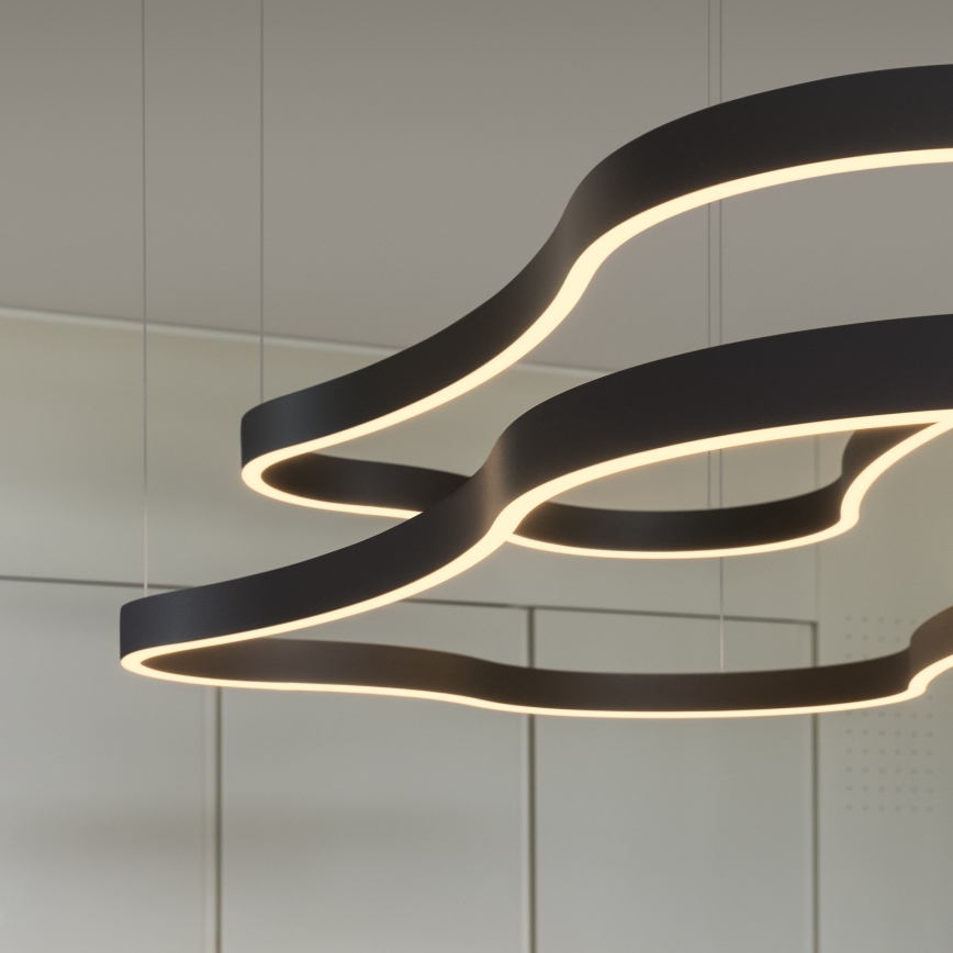 Ideal Lux - LED Lustr na lanku WAVES LED/45W/230V CRI 90 černá