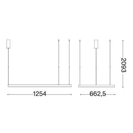 Ideal Lux - LED Lustr na lanku WAVES LED/45W/230V CRI 90 mosaz