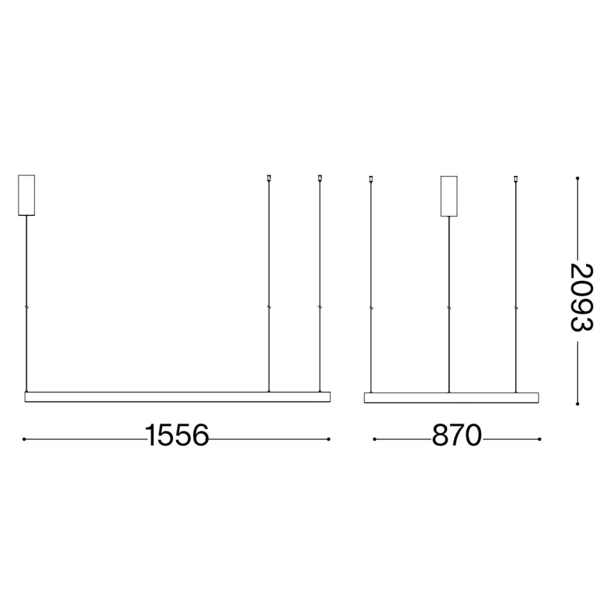Ideal Lux - LED Lustr na lanku WAVES LED/54W/230V CRI 90 černá