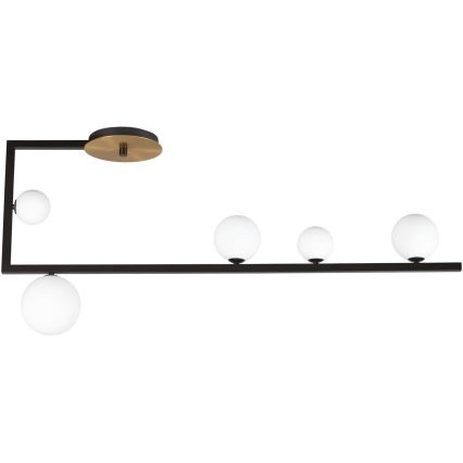Ideal Lux - LED Lustr na tyči BIRDS 5xG9/3W/230V černá/zlatá